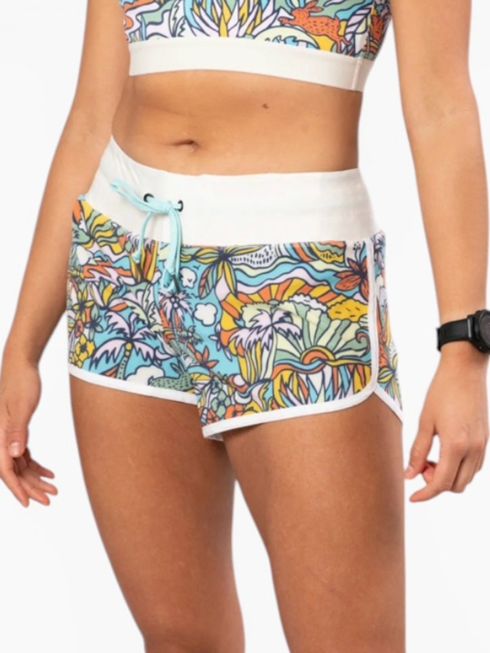 Rabbit Surf N' Turf Women's Running Shorts Multi Print Size Small